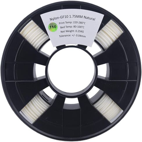 YXPOLYER PA6 خيوط زجاجية معززة (ألياف زجاجية مقطعة)، خيوط طابعة ثلاثية الأبعاد 1.75 مم، خيوط طباعة ثلاثية الأبعاد هندسية من النايلون 6، قوة الشد تزيد بنسبة 20%، بكرة 250 جم، أبيض طبيعي in Kuwait