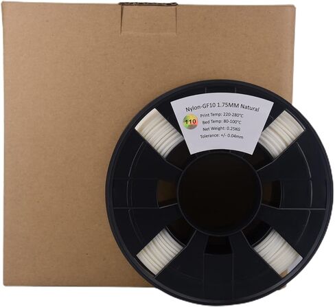 YXPOLYER PA6 خيوط زجاجية معززة (ألياف زجاجية مقطعة)، خيوط طابعة ثلاثية الأبعاد 1.75 مم، خيوط طباعة ثلاثية الأبعاد هندسية من النايلون 6، قوة الشد تزيد بنسبة 20%، بكرة 250 جم، أبيض طبيعي in Kuwait