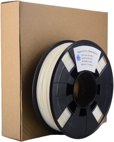 YXPOLYER PA6 خيوط زجاجية معززة (ألياف زجاجية مقطعة)، خيوط طابعة ثلاثية الأبعاد 1.75 مم، خيوط طباعة ثلاثية الأبعاد هندسية من النايلون 6، قوة الشد تزيد بنسبة 20%، بكرة 250 جم، أبيض طبيعي in Kuwait