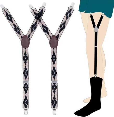 قميص رجالي يبقى قابل للتعديل، جوارب بأشرطة رباط مرنة على شكل حرف Y ومشابك مانعة للانزلاق in Kuwait