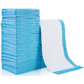 100 Pack Disposable Changing Pad, Super Absorbent Disposable Underpads, Waterproof Leak Proof Diaper Changing Pads, Breathable Incontinence Pad for Adult Child Baby Pets, 13X18 Inch, Blue in Kuwait