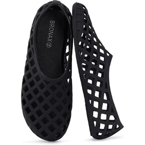 BRONAX Women's Jelly Sandals Hollow Out Matte Flats J101 | Waterproof PVC Material, Slip-Resistant Sole, Grippy Soft Footbed, Lightweight Comfort, Easy On/Off for Summer & Daily Wear in Kuwait