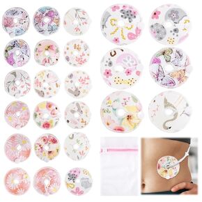 TUYUU 25 Pcs G Tube Button Covers with Laundry Bag, Reusable Feeding Tube Pads with Snap Button for G/J Tube, Soft Cotton Tube Holders for Nursing Care Supplies, Baby Kids Adults, Colorful Print in Kuwait