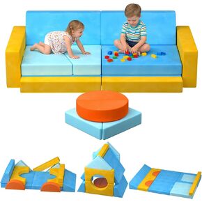 15pcs Kids Couch Climbing Blocks with Ball Pit, Toddler Climbing Foam Toys Indoor, Soft Play Set for Toddlers 1-3 Years Old, Baby Exercise Play Structures & Playground (Balls not Included) in Kuwait