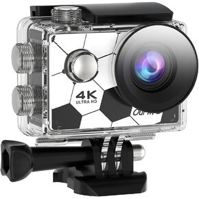 4K Action Camera, 30M Waterproof Vlogging Camcorder with Mounting Accessories Kit (White) in Kuwait
