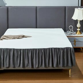 60 * 80/76 * 80 Inches Dark Green Bed Valance Elasticated Divan Skirt Double Single Bed Valance Skirt White Bed Skirt in Kuwait