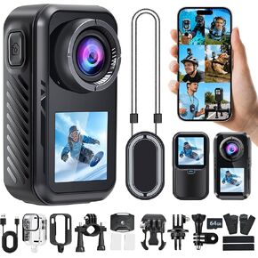 4k 60FPS Mini Body Camera,New Upgrade Action Camera With Wifi,High-Definition Image/64GB/Eis Stabilization/30m Waterproof Pov Camera,Sports Cameras For Motorcycle Vlogging Skiing Cycling Hiking in Kuwait