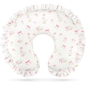 Ruffled Nursing Pillow Cover for Girls, Stetchy & Soft, Cute Goose | Removable Breathable Slipcover for Breastfeeding Pillows Only Cover in Kuwait