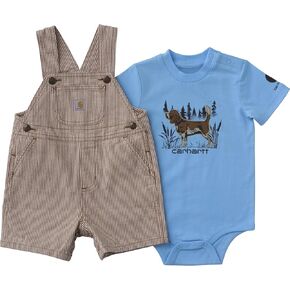 Carhartt Baby Boys' Ss Bodysuit and Brown Stripe Shortall Set in Kuwait