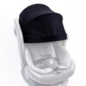 Sun Shade Extender for Car Seats with Shoulder Belt Guide Slots（Black） | For compatible infant, toddler & high-back booster seats up to 15 in; rear straps, side loops, tuckable side-bolster gaps in Kuwait