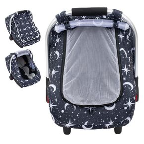 Baby Car Seat Cover with Mesh Window, Infant Carseat Canopy for Girls | 3D Air Mesh Fabric, Summer Baby Carrier Cover for Privacy, Compatible with Doona, Graco, Britax, Chicco, Evenflo Car Seat in Kuwait