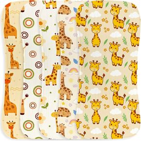 5Pcs Giraffe Baby Burp Cloths Cotton Burp Rags for Girls Boys, Giraffe Baby Shower Newborn Gift, Soft and Absorbent Baby Burping Cloths for Newborns 9.8X19.6inches in Kuwait