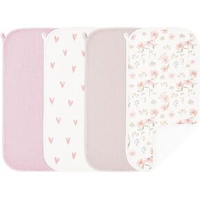 Susurration Muslin Burp Cloths, Soft Baby Burping Cloths for Unisex Boys and Girls, Newborn Essentials Large Extra Absorbent Washcloths, 20x10in, 4 Pack in Saudi Arabia