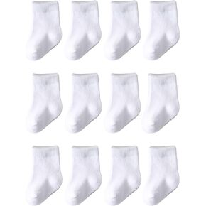 Marchare Baby Crew Socks Baby Cotton Socks 12-Pack Newborn Baby Sock 0-3/3-6 Months for Infant Baby Boys Girls in Saudi Arabia