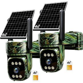 4G LTE Cellular Trail Camera,Game Cameras with 360° Live Streaming, Built-in SIM Card,2K Wildlife Hunting Camera Solar Powered,Night Vision,No WiFi Needed, Motion Activated,Solar Cellular Security Cam in Kuwait