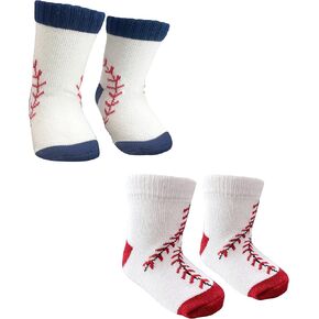 Baby Socks 2 Pairs Baseball Socks for Boys and Girls First Birthday Outfit Infants Socks 6-12 Months in Saudi Arabia