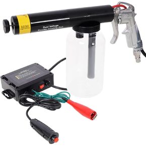 Dual Voltage Powder Coating Gun Kit 15KV/25KV, Electrostatic Powder Coater Machine with Clear Bottle, Portable Powder Coat System for Metal Coating, Automotive, DIY & Workshop Use in Kuwait