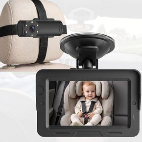 Baby Car Camera, Backseat Baby Monitor for Car, 1080P HD Rear-Facing Infant Camera, See Baby Without Turning Around, Night Vision, 120° Wide View, Easy Install, Stable & Anti-Glare Display in Kuwait