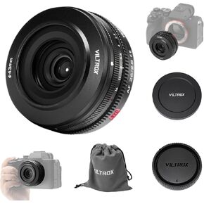 VILTROX 26mm F2.8 EVO E-Mount Pancake Lens Auto Focus 26mm F2.8 FE Full Frame Wide Angle Lens for Sony a7 a7R a7S a7C a7RII a7SII a7SIII a7III a7RIII a7IV a7RIV a9 a9II in Kuwait