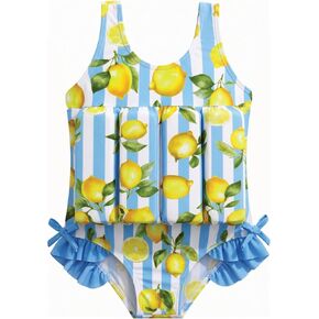 Toddler Girls' One-Piece Premium Swimsuit -Bathing Suit with Built-in Buoyancy, Soft Stretch Fabric -Float Swim Suit for Pool in Kuwait
