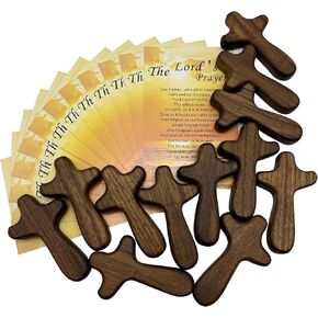 36Pcs Wooden Pocket Crosses 2.56 Inch Portable Handheld Wood Cross with Bag in Kuwait