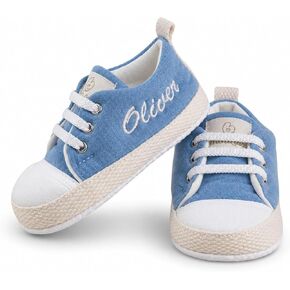 Mouliss Personalized Baby Shoes with Name – Custom Embroidered Muslin Non-Slip Soft Sole Infant Sneakers for Boys and Girls | Newborn in Saudi Arabia