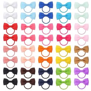 Sibba Baby Hair Ties with Bows, 40 Pcs Elastic Ponytail Holders 2 Inch Mini Bows for Toddler Infants, Ouchless Hair Accessories, 20 Colors in Kuwait