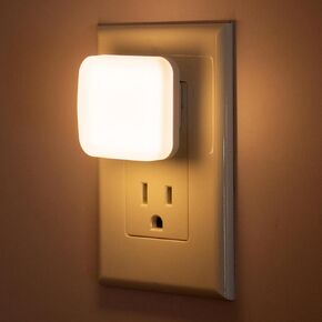 LED Night Light Plug into Wall, 2 Pack, Nightlights With Light Sensor Dusk to Dawn, 0.3W Square Plug in Night Lights for Kids, 3000K Warm White Night Light for Travel Bathroom Bedroom Kitchen | 0.3W Square Plug in Night Lights for Kids, 3000K Warm White N in Kuwait