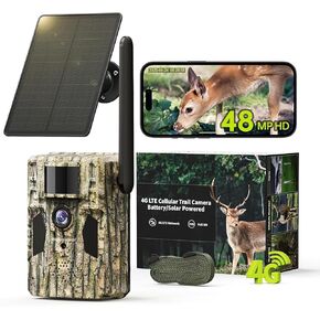 SEHMUA 3rd Cellular Trail Cameras with 48MP Photo 2K Live Streaming, 4G LTE Unlimited Data Plan Built-in SIM Card, 4W Solar Powered Game/Deer Cam No Glow Flash with Motion Activated -Camouflage in Saudi Arabia