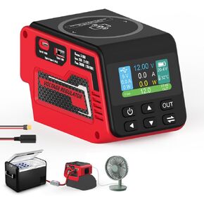 300W Voltage Regulator Compatible with Milwaukee 18V Battery, Converter 2-30V Output, PD3.1 140W Type-C, 15W Wireless Magnetic, 18W Type-A Charging, XT60&Cigarette Lighter Socket DIY Output in Kuwait