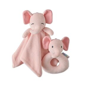 Snuggle + Shake - Baby Lovey Security Blanket Toy and Rattle Set Stuffed Animal for Newborn Babies​ in Kuwait