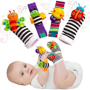 Baby Wrist Rattles for Babies 0-12 Months | Infant Rattle Sensory Socks for Babies | Soft Developmental Wristbands for Newborn Boys & Girls in Kuwait