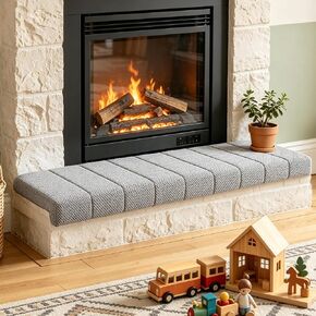 Fireplace Baby Proofing Custom Size, Teddy Fleece Bench Cushions for Indoor Furniture Removable Stain & Scratch Resistant, Customized Furniture Corner & Edge Safety Bumpers for Babies Child Pets in Saudi Arabia