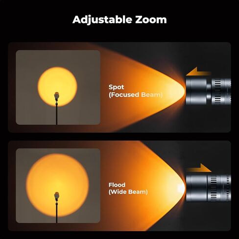 K&F CONCEPT SP25C 25W RGB Photography Flashlight with 20 Gobos & 4 Colors, 9000mAh Portable Zoomable Video Spotlight, 4000 Lux Studio Light for Portrait, Video Recording & Content Creation, Gray in Kuwait