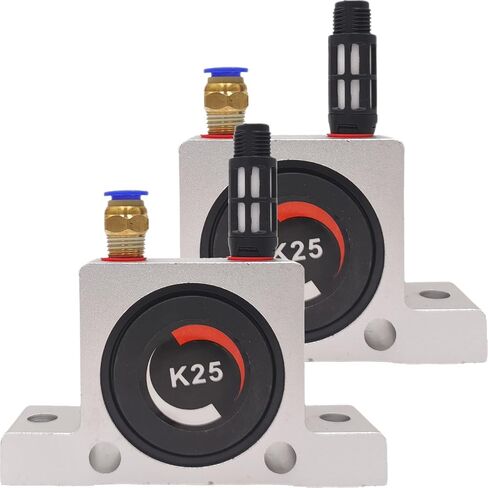 (2 Pack) K25 Industrial Pneumatic Turbine Ball Vibrator, K25 K 1/4'' Thread Pneumatic Vibrator Power Concrete Vibrator Ball Type Aluminum Alloy Air Turbine Oscillator with Silencer in Kuwait
