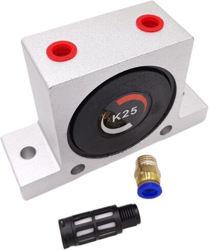 (2 Pack) K25 Industrial Pneumatic Turbine Ball Vibrator, K25 K 1/4'' Thread Pneumatic Vibrator Power Concrete Vibrator Ball Type Aluminum Alloy Air Turbine Oscillator with Silencer in Kuwait