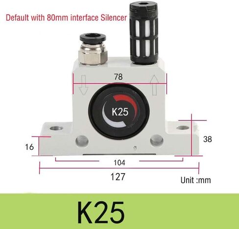 (2 Pack) K25 Industrial Pneumatic Turbine Ball Vibrator, K25 K 1/4'' Thread Pneumatic Vibrator Power Concrete Vibrator Ball Type Aluminum Alloy Air Turbine Oscillator with Silencer in Kuwait