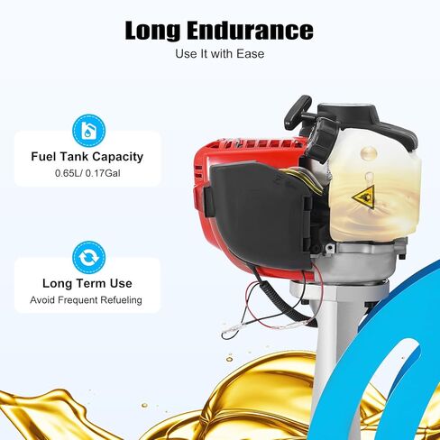 4 Stroke Gas Concrete Wet Screed, 35.8CC 900W Commercial Power Screed Vibratory Screed Gas Power Vibrating Concrete Power Screed Cement Road Construction Suitable for 3.2-16ft Rulers (Steel) in Kuwait