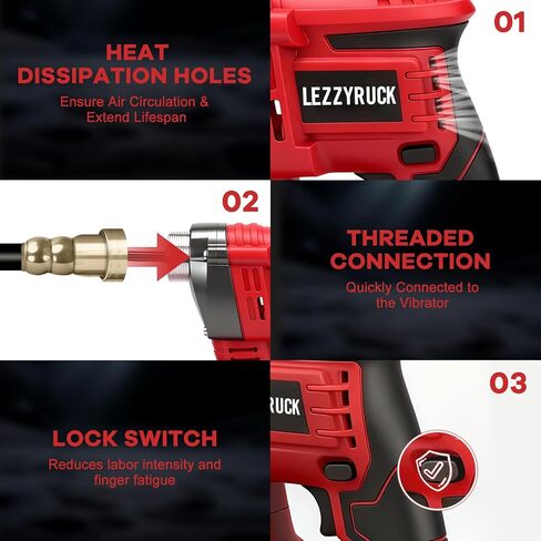 Concrete Vibrating Tool Compatible with Milwaukee 18V Battery(Not Include Battery), Brushless Handheld Concrete Vibrator with 3.28ft Shaft Rod, 4300RPM, for Mixing and Compacting Building Concrete in Kuwait