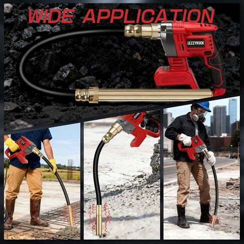 Concrete Vibrating Tool Compatible with Milwaukee 18V Battery(Not Include Battery), Brushless Handheld Concrete Vibrator with 3.28ft Shaft Rod, 4300RPM, for Mixing and Compacting Building Concrete in Kuwait