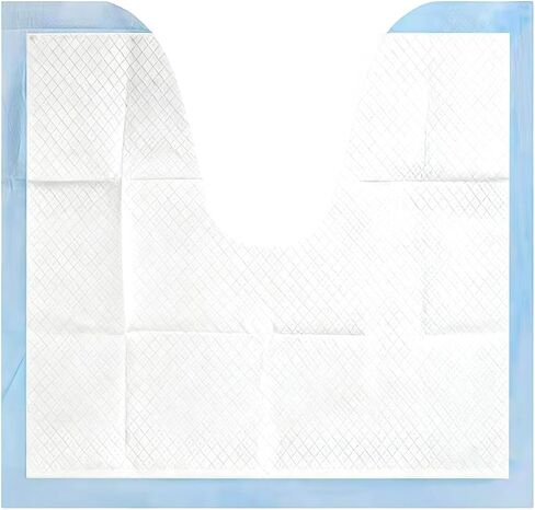 25 Pcs Disposable Toilet Floor Mats, Super Absorbent and Leak-Proof, Non-Slip Cushioned Bathroom Pads, Individually Wrapped, PE Film Backing, U Shaped and Square Options for Home, Office, Travel in Kuwait