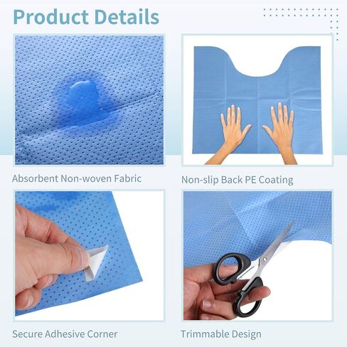 25 Pcs Disposable Toilet Mats, Absorbent Non-Woven Commode Mats, Non-Slip Around-Toilet Floor Mats, Toilet Surround Floor Pads for Urine, Toilet Floor Protectors, 22 x 18.9 in in Kuwait