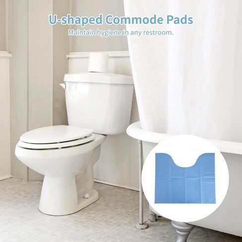 25 Pcs Disposable Toilet Mats, Absorbent Non-Woven Commode Mats, Non-Slip Around-Toilet Floor Mats, Toilet Surround Floor Pads for Urine, Toilet Floor Protectors, 22 x 18.9 in in Kuwait