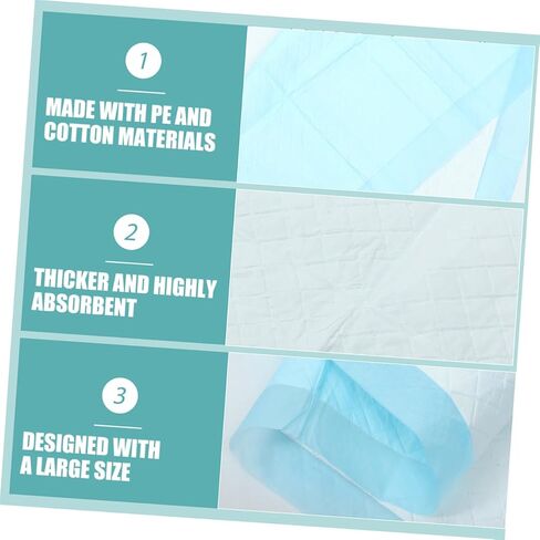 Cabilock 10pcs Disposable Changing Pad Covers Thick Absorbent for Diaper Changes PE Cotton Soft Travel Portable Protection in Kuwait