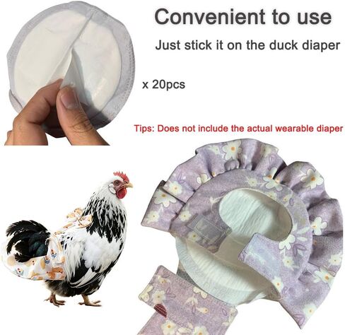 Chicken Diaper Pads - 20-Count Pack with Individual Wrapping | Maximum Absorbency & Skin-Friendly for Indoor/Outdoor Use in Kuwait