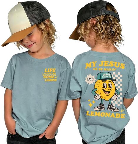 CM C&M WODRO Toddler Boy Christian Shirt Life Gave Me Lemons But My Jesus He Be Makin Lemonade Religious T-Shirt Graphic Tee in Saudi Arabia