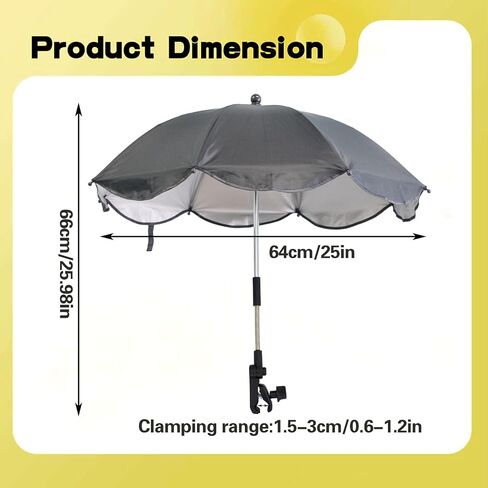 Camera Umbrella for Tripods, 25'' Enlarged Diameter Sun Shade, Adjustable Camera Rain Cover Weather Guard Umbrella for Outdoor Photographing, Filming, Live Streaming (Black) in Kuwait