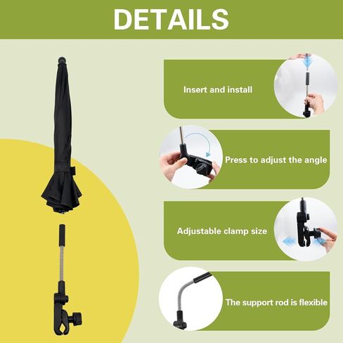 Camera Umbrella for Tripods, 25'' Enlarged Diameter Sun Shade, Adjustable Camera Rain Cover Weather Guard Umbrella for Outdoor Photographing, Filming, Live Streaming (Black) in Kuwait