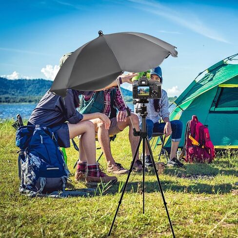 Camera Umbrella for Tripods, 25'' Enlarged Diameter Sun Shade, Adjustable Camera Rain Cover Weather Guard Umbrella for Outdoor Photographing, Filming, Live Streaming (Black) in Kuwait