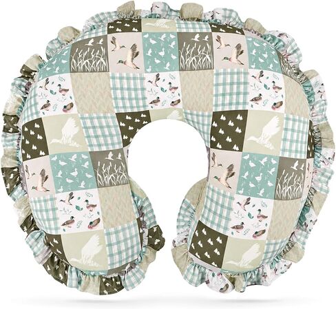 Ruffled Nursing Pillow Cover, Removable Stretchy Case for Breastfeeding Pillows, Ultra Soft and Breathable Feeding Pillow Slipcover with Modern Design Lace for Infant Girls Boys, Mallard Duck in Kuwait